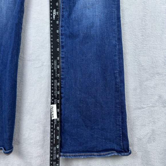 American Eagle Flare Leg Jeans Size 4 Regular Womens Stretch Medium Wash Blue - Picture 9 of 12